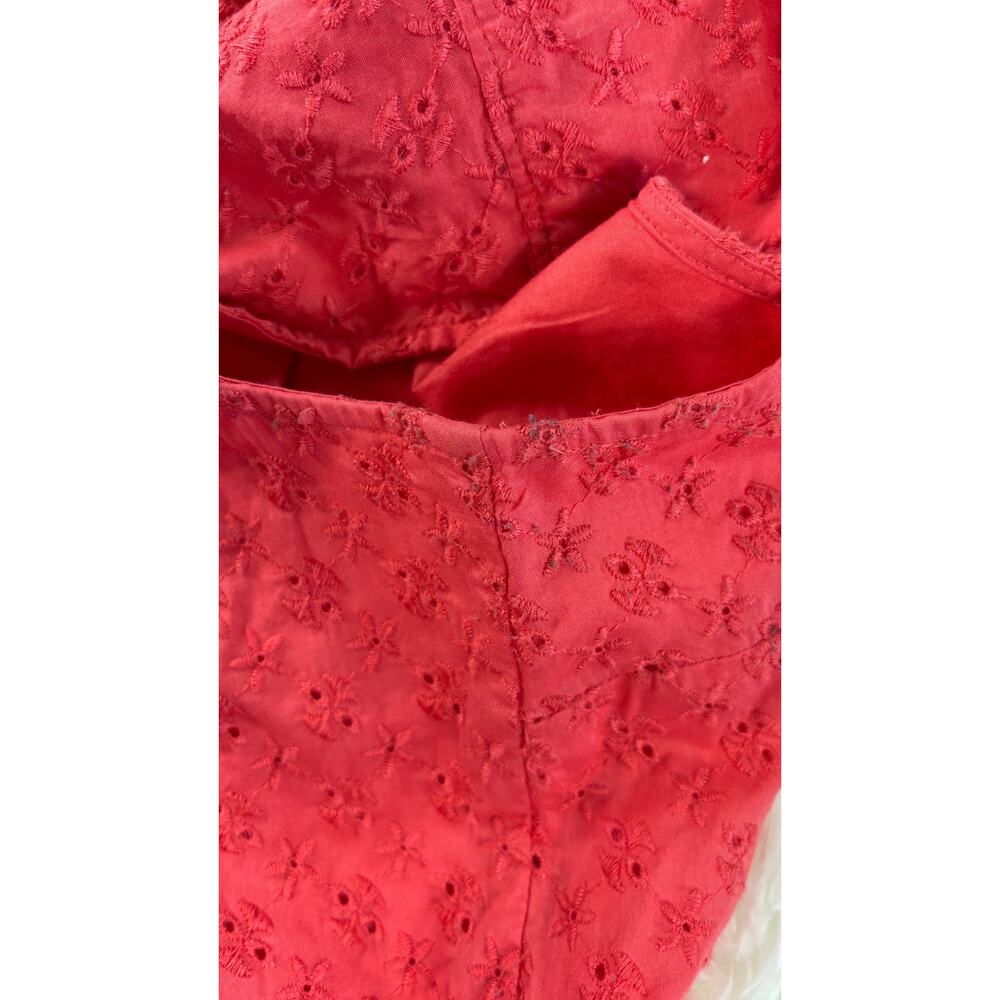 Liz Claiborne Dress Women Eyelet Sleeveless Shirt‎ Shift Summer Casual CORAL XL - Picture 7 of 10